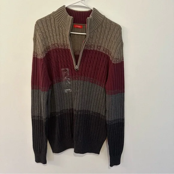 Izod 1/4 Zip Pullover Sweater Men’s Size M - Picture 1 of 5